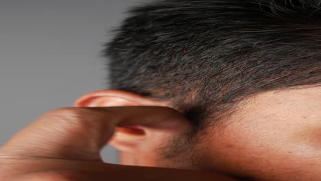 close up of a man's ear