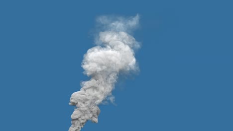 grey pollution massive pollution vapor or steam pillar on sky bg, isolated - loop video