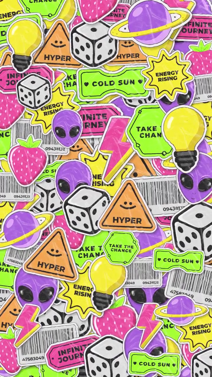 Sticker vivaci in stile Pop Art