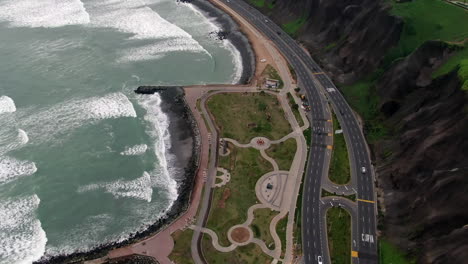 Ernesto-Aramburu-Menchaca-Park-And-Tres-Picos-Park-In-Miraflores-Peru-Drone-Shot