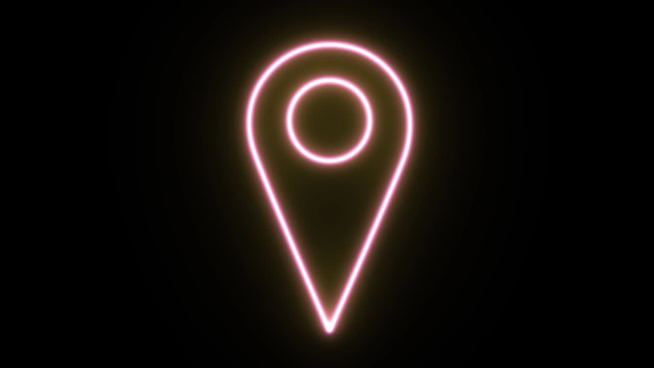 Neon light icon animation. 4K UHD black background.