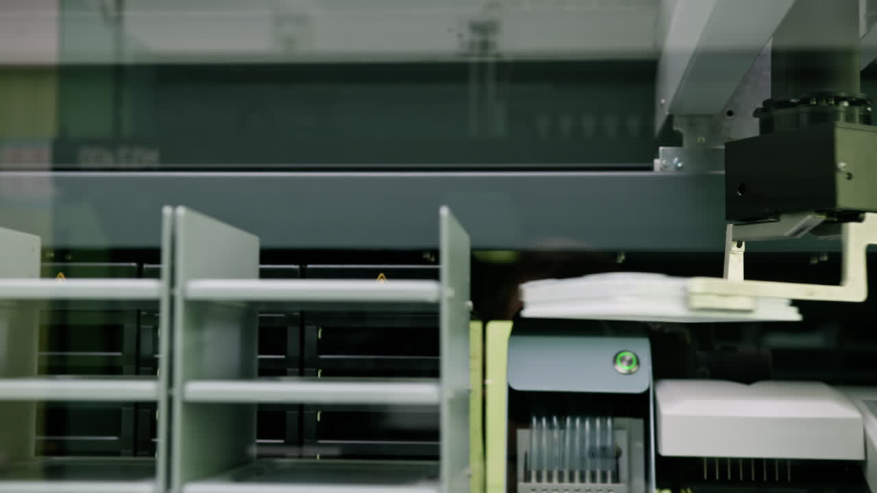 Automated laboratory equipment in operation