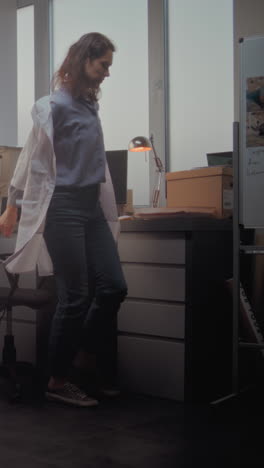 woman working in office