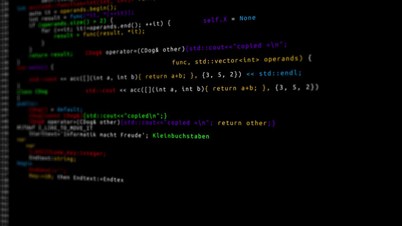 programmation du code informatique processus de codage pour remplir une animation de boucle d'écran vide.