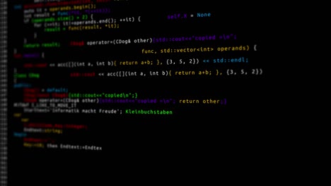 programmazione del codice informatico processo di codifica per riempire un'animazione a ciclo di schermo vuoto.