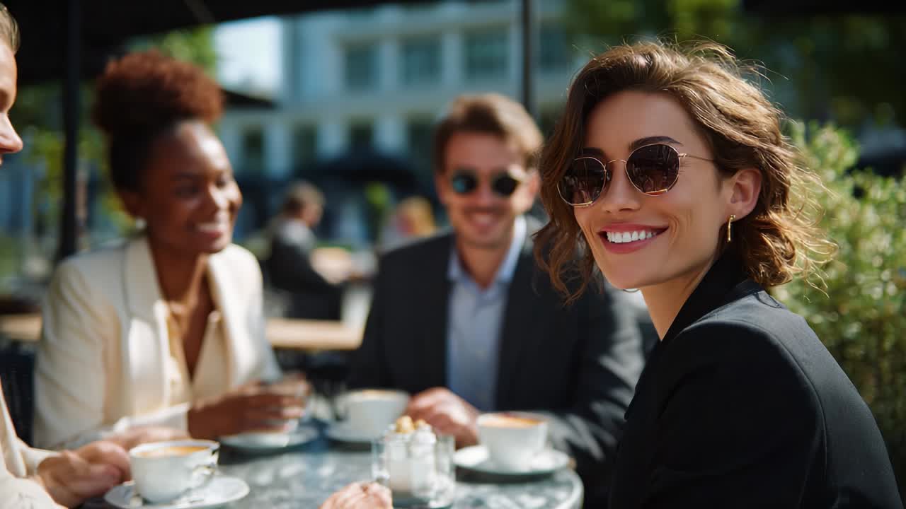 Business people meeting over coffee