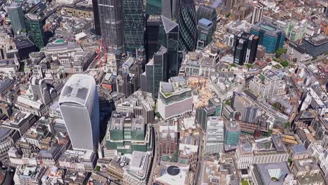 aerial view of the city of london towers