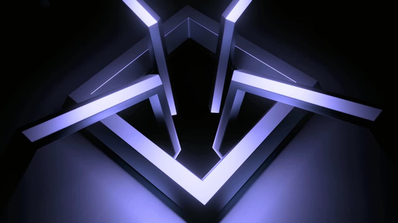 Dynamiczny abstrakcyjny wzór geometryczny z jarzącymi się fioletowymi liniami