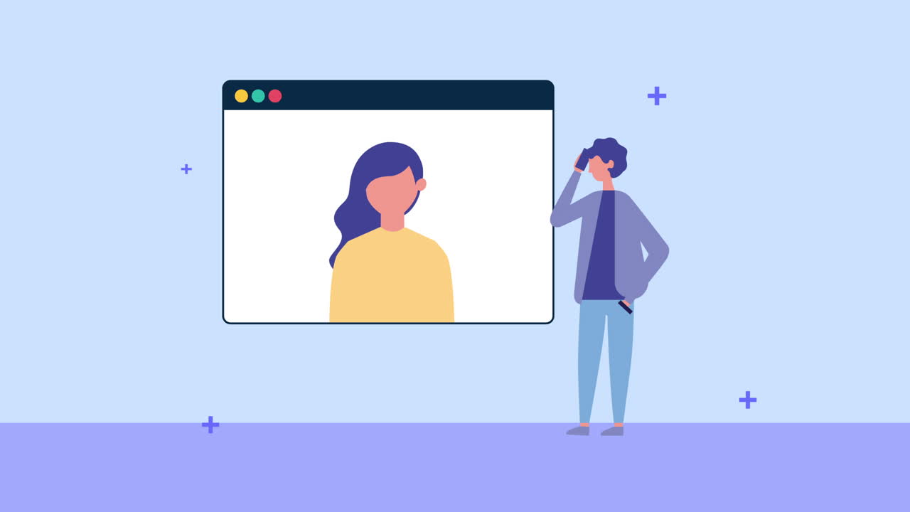 young couple with webpage template
