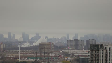 timelapse over this industrial plant, smoke rising from factory