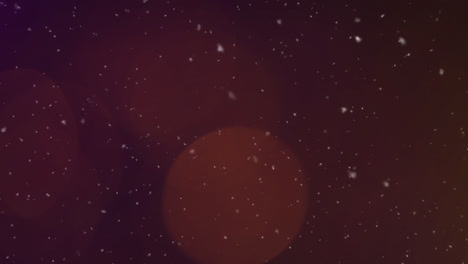 animación de manchas de luz y nieve cayendo sobre un fondo negro