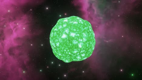 un planeta explotando en una nebulosa