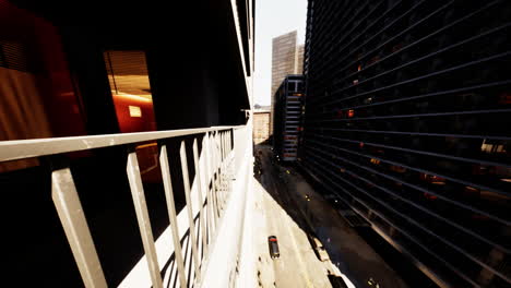 cityscape view from a high-rise balcony