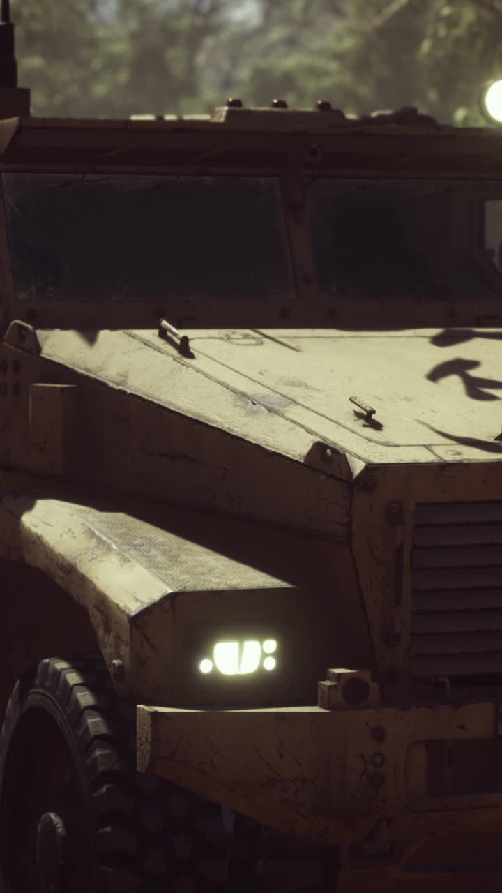 군용 장갑차의 클로즈업