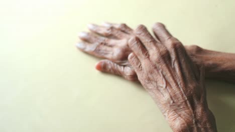 close-up of an elderly person's hands