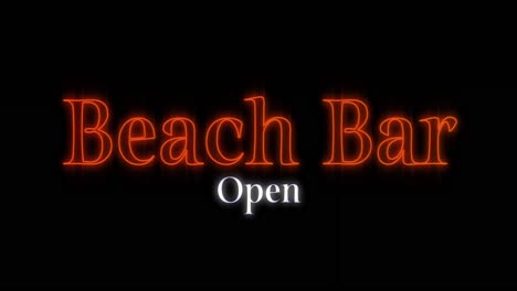 blinking beach bar red neon billboard 4k