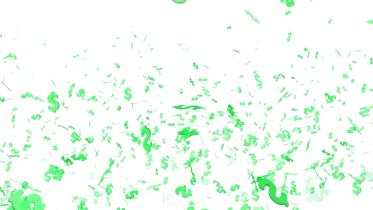 dólar de oro volando en el aire fractal efecto uni fondo aislado