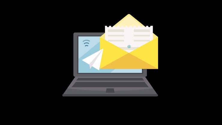 Animated Laptop with Email Communication Icon