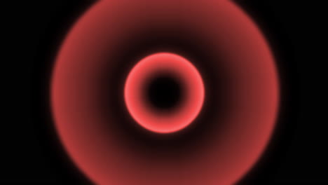 red circular radio diminishing wave radar signal motion graphic with black background. pulse from central point. use add or screen to remove background. vfx animation.
