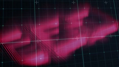 animación del procesamiento de datos digitales en el fondo de la cuadrícula