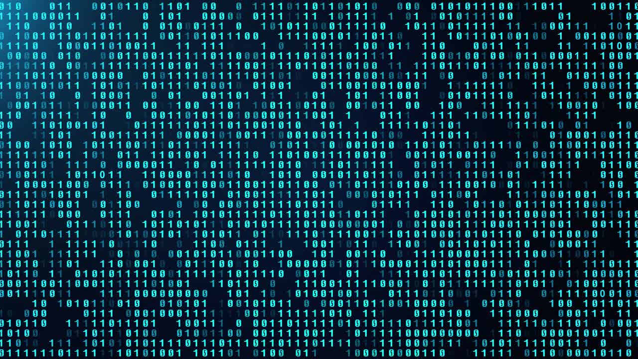 4K Digits moving Algorithm Binary code loop background Animation.