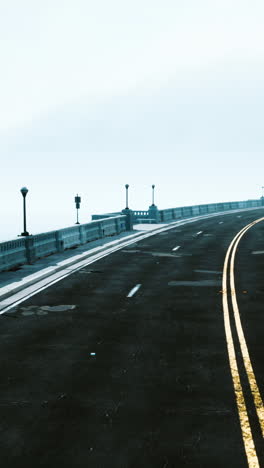 foggy road on a bridge