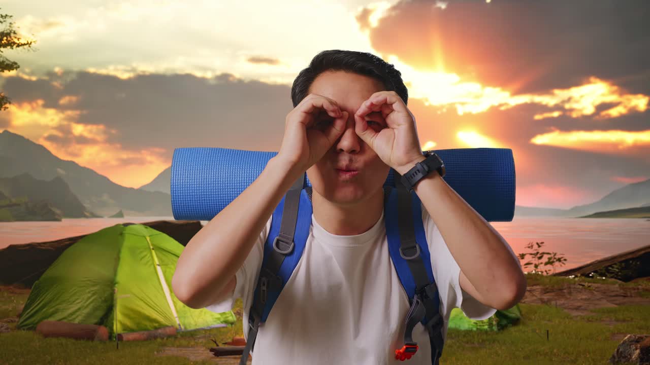 Happy Camper at Sunset