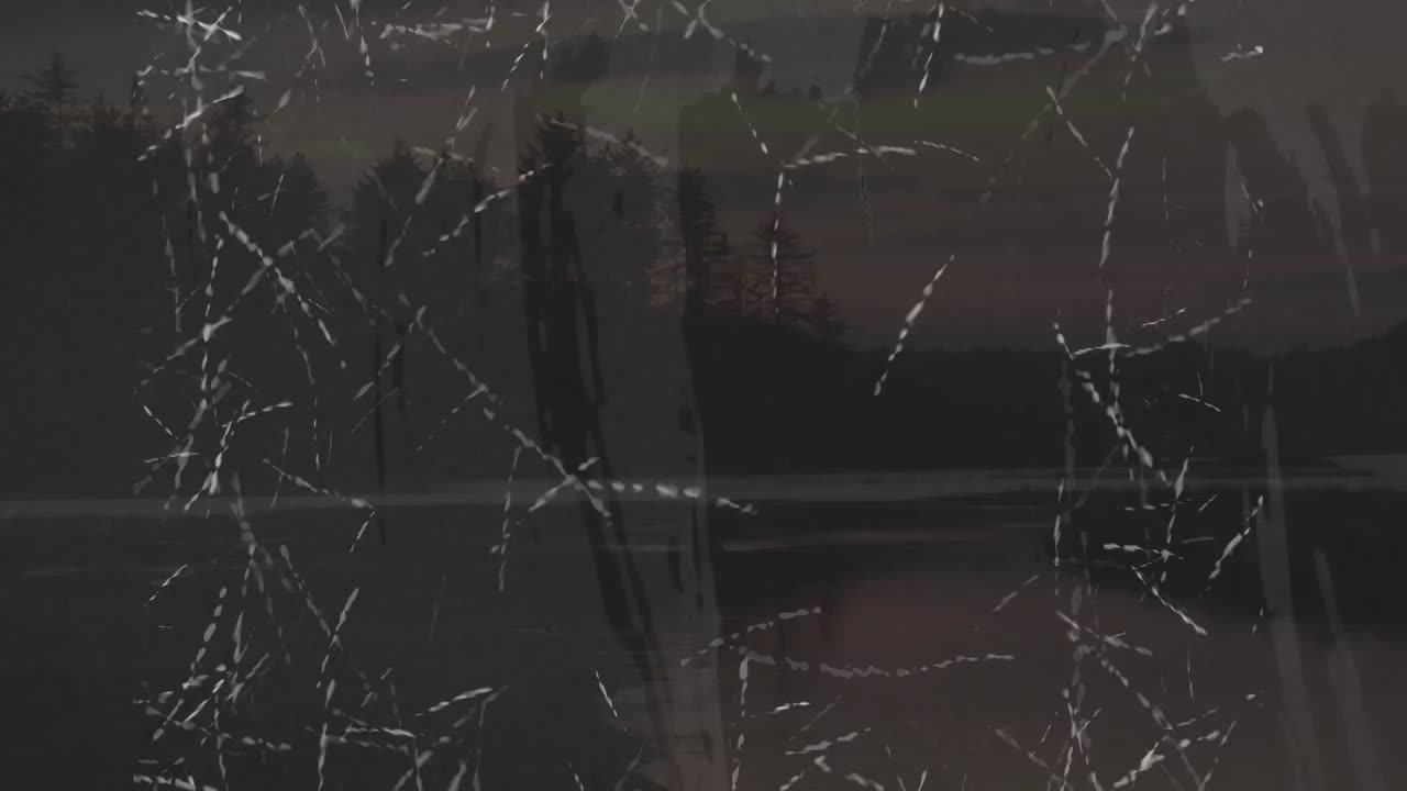 animación de múltiples manchas que se mueven en movimiento hipnótico en un fondo angustiado