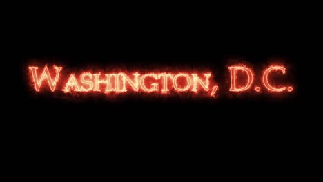 washington, d.c. written with fire. loop