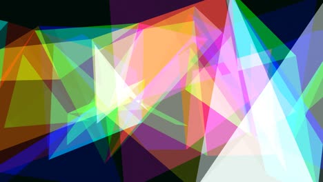 abstract translucent rainbow moving geometric triangle shapes - 4k seamless loop motion background animation
