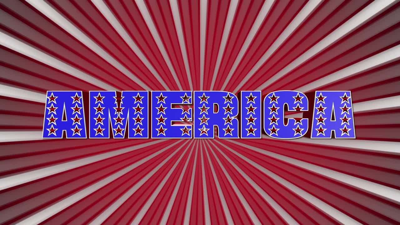 미국 국기 텍스트 루핑 애니메이션