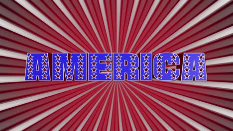 animación de bucle de texto de la bandera de américa
