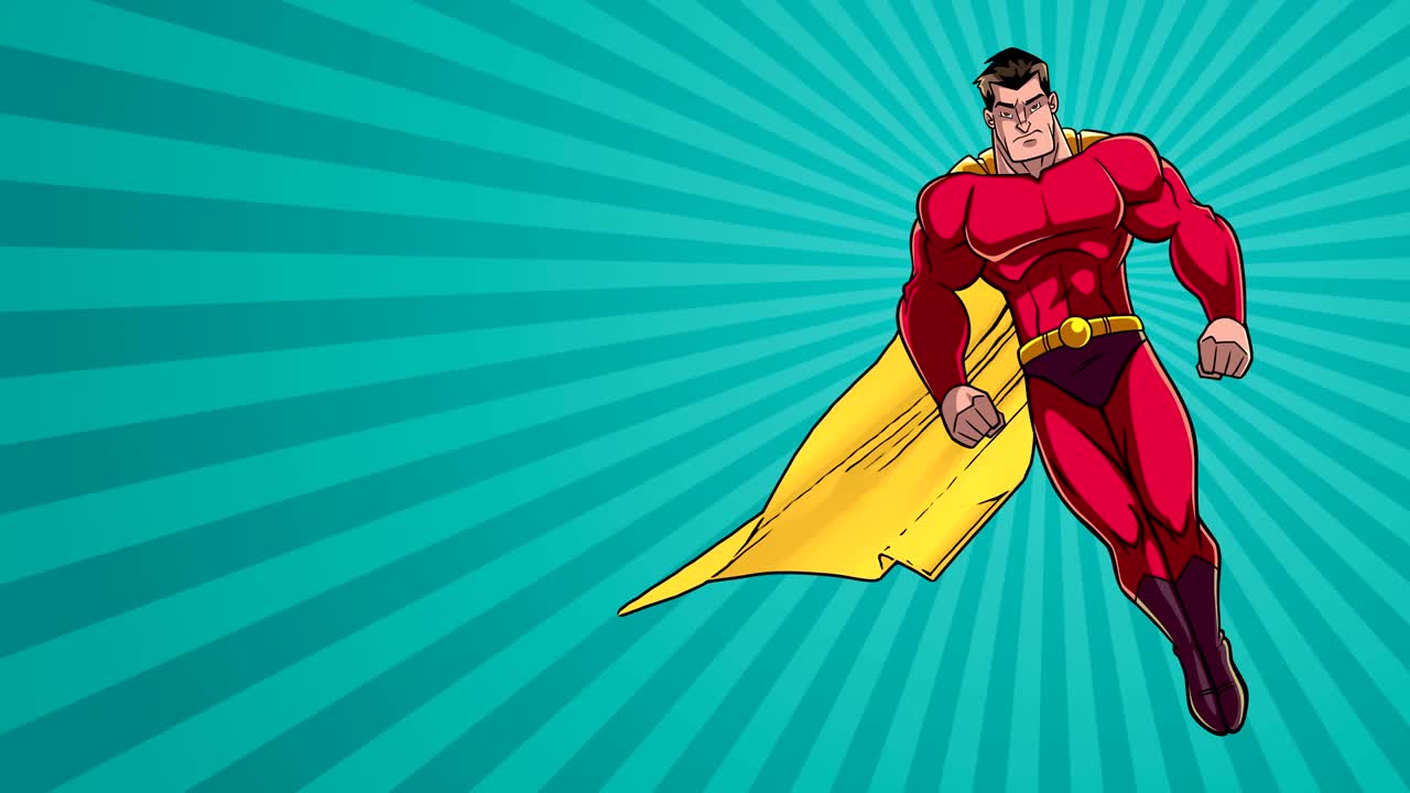 Superhero Flying Ray Light Background