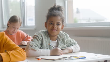 Afroamerikanischer-Student,-Der-In-Die-Kamera-Schaut.