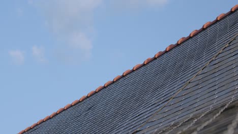 roof of a house architecture in blue clear sky