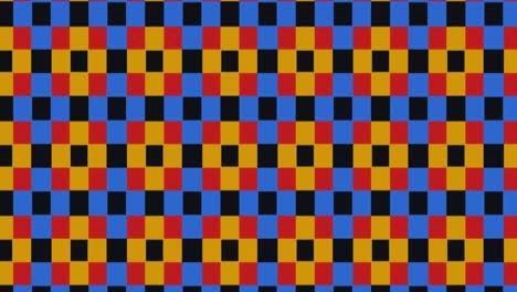seamless vibrant checkerboard pattern with red yellow blue and black squares for optical illusion animations slides and textile designs slide animation
