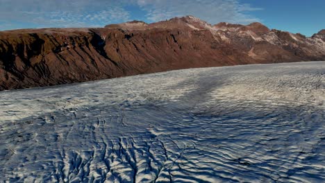 aerial of skaftafellsjokull glacier in iceland - drone shot