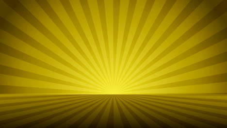 los rayos radiales amarillos giratorios. el fondo brillante con un rayo de luz. el espacio abstracto dorado. la animación en bucle.