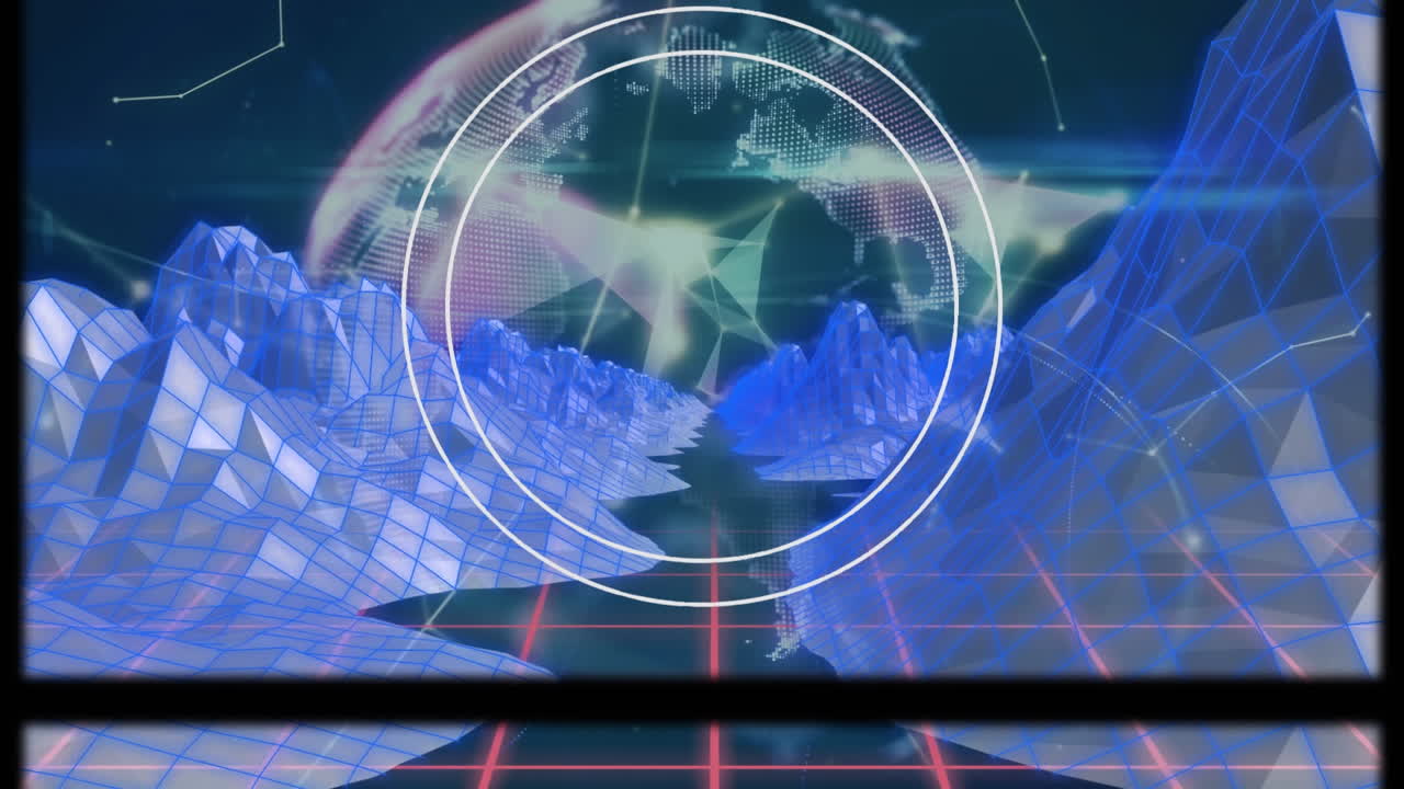 3d 산 구조에 대한 연결 네트워크의 전 세계를 스캔하는 범위