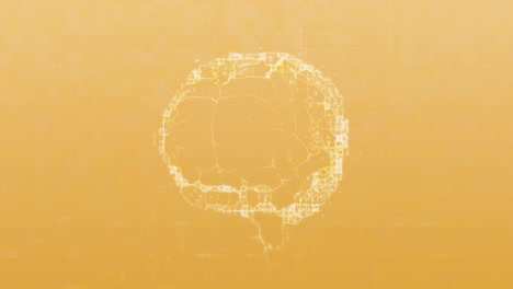 animación de cerebro giratorio en fondo naranja