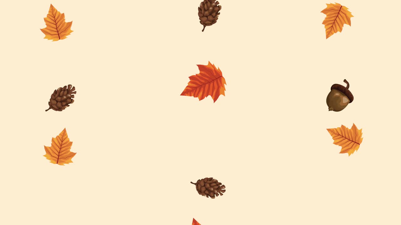 잎 패턴과 함께 하늘 가을 애니메이션