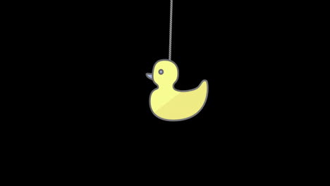 digital animation of baby duck hanging 4k