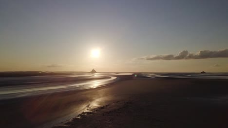 sunset over mont saint michel