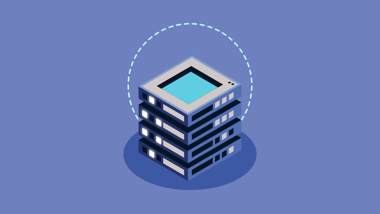 data center management isometric animation
