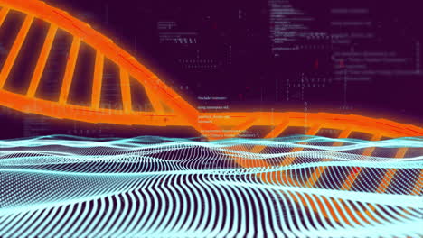 dna strand and binary coding over abstract digital landscape