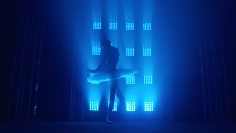 ballet dancer silhouette under blue light