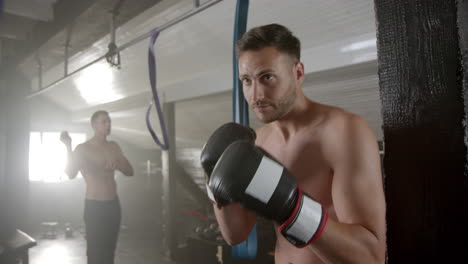 boxing workout in the gym