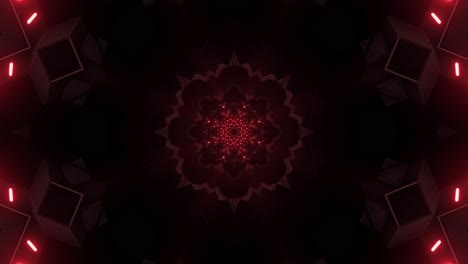 red neon kaleidoscope pattern