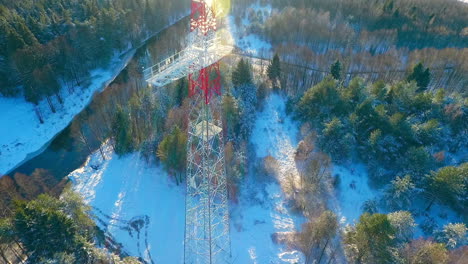 High-voltage-tower.-Electricity-lines.-High-voltage-electricity-pylon