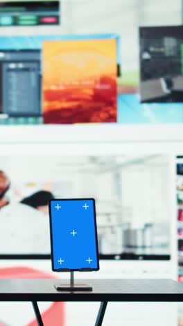 vertical video isolated screen laptop and video distribution service interface